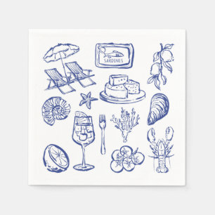 Serviette En Papier Plan de vie méditerranéen