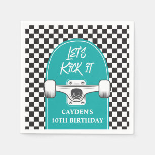Serviette En Papier Planche à roulettes Faisons la fête Anniversaire