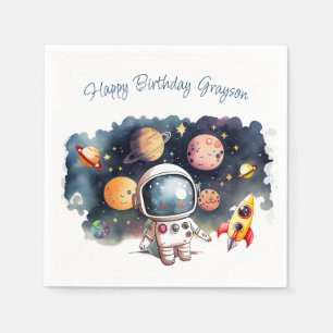 Serviette En Papier Planètes de l'espace Garçon Fête d'anniversaire