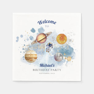 Serviette En Papier Planètes Galaxie Fusée Espace Extra-Atmosphérique