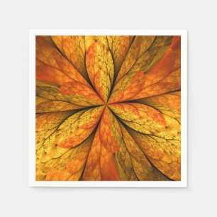 Serviette En Papier Plante d'automne, Abstrait moderne Fractal Art Lea