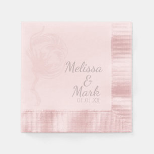Serviette En Papier Plante de coton Monogramme botanique rose