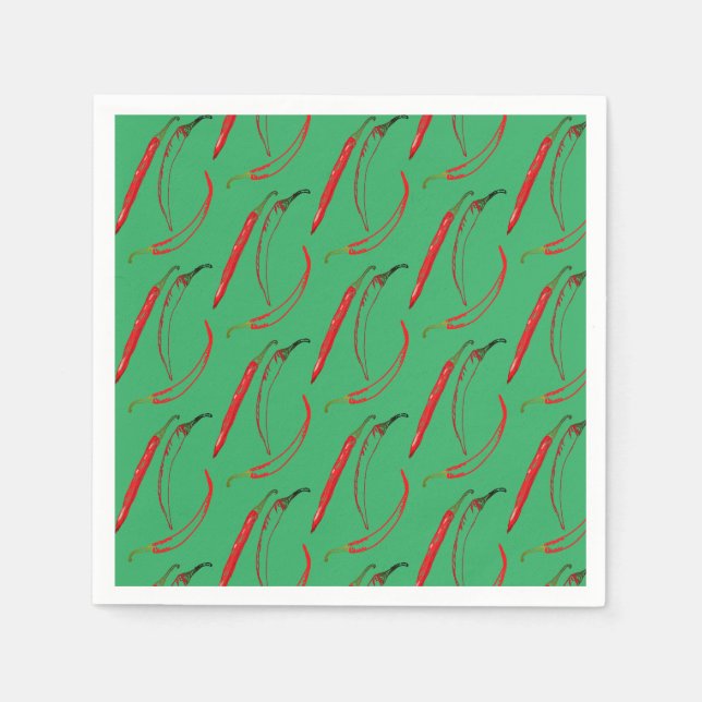 Serviette En Papier Plantes chili Hot Peppers (Devant)
