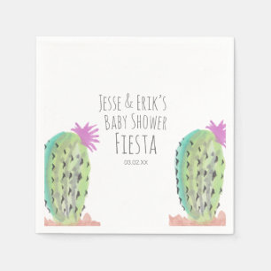 Serviette En Papier Plantes de cactus à l'aquarelle peintes à la main