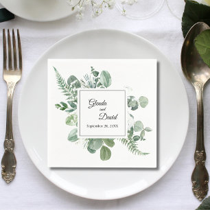 Serviette En Papier Plantes grasses personnalisées pour mariage poussi