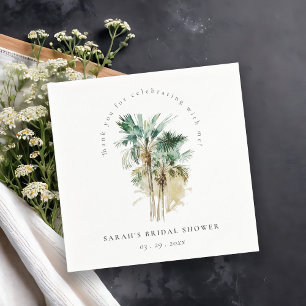 Serviette En Papier Plantes tropicales chic aquarelle Arbres palmiers 
