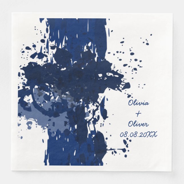 Serviette En Papier Plaque de peinture Royal-Blue (Devant)