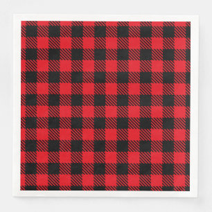 Serviette En Papier Plaqué noir et rouge