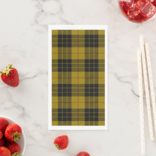 Serviette En Papier Plaque noire jaune tartan MacLeod