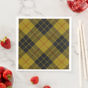 Serviette En Papier Plaque noire jaune tartan MacLeod