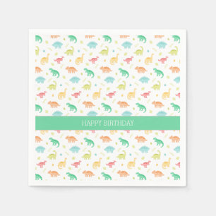 Serviette En Papier Plaque papier Dinosaure personnalisée - bleu vert