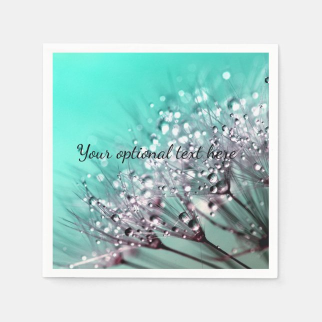 Serviette En Papier Plaque papier en fleur Aqua Cactus Bonsai (Devant)