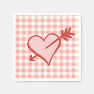 Serviette En Papier Plaque papier Valentine Coeur et Flèche