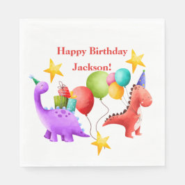 Serviette En Papier Plaques d'anniversaire de Dinosaur
