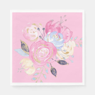 Serviette En Papier Plaques de papier Parties scintillant Pastel Gold