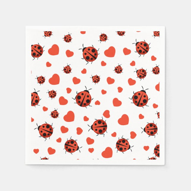 Serviette En Papier Plaques de papier Red Ladybug (Devant)