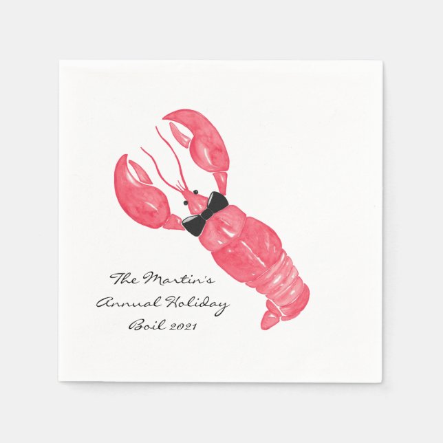Serviette En Papier Plaques en papier de boulangerie de homard (Devant)