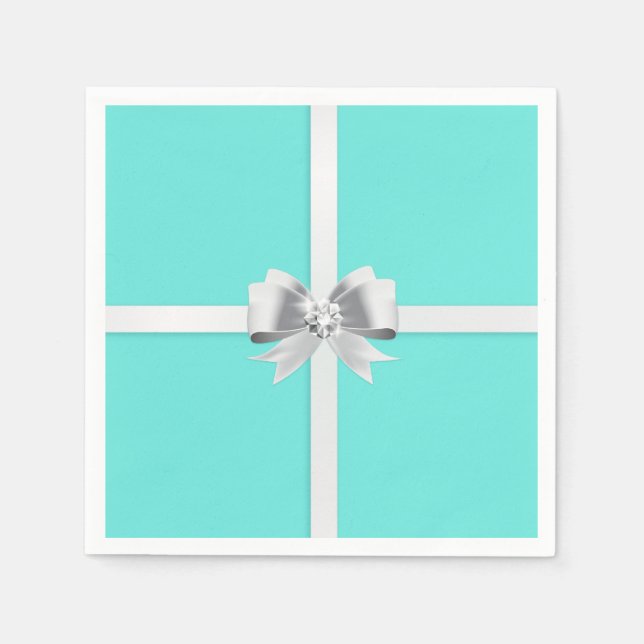 Serviette En Papier Plaques Turquoise/Turquoise de mariée & Co. (Devant)