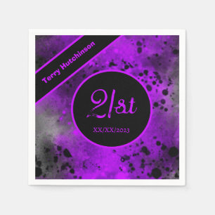 Serviette En Papier Plat de peinture violet rétro personnalisé