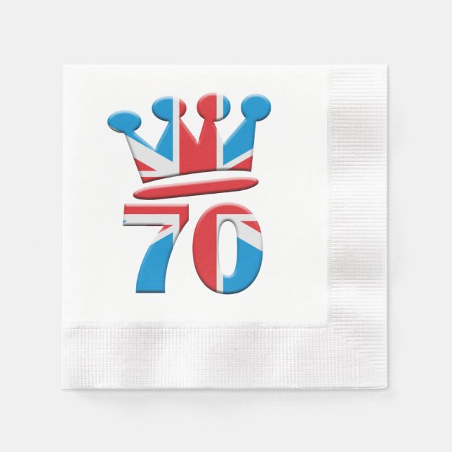 Serviette En Papier Platinum Jubilee Queen Elizabeth 70 (Devant)