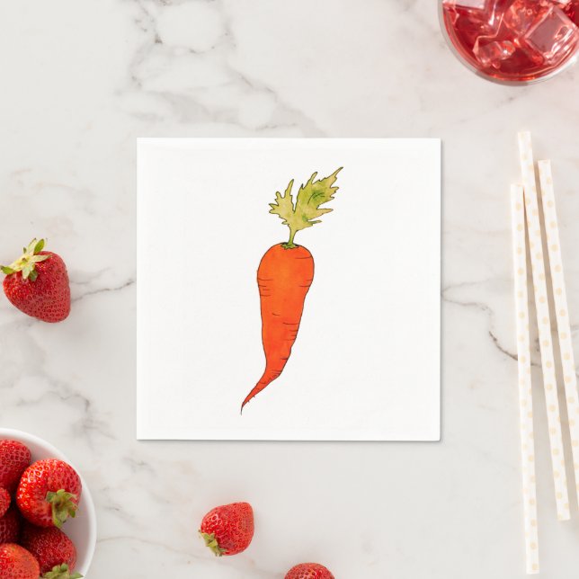 Serviette En Papier Playful Watercolor Carrot (En situation)