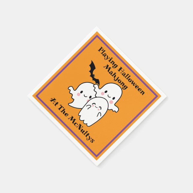 Serviette En Papier Playing Halloween Mahjong Personalize NAME (Coin)