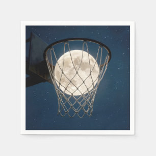 Serviette En Papier Pleine Lune Dans un Filet de Basket