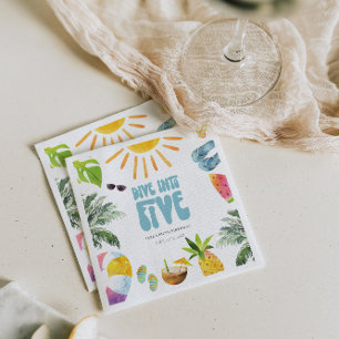 Serviette En Papier Plongez dans cinq piscines fête d'anniversaire