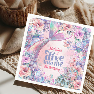 Serviette En Papier Plongez dans la queue de sirène pailletée Five Flo