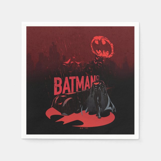Serviette En Papier Pluie de Batman Crimson (Devant)