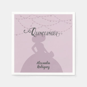 Serviette En Papier Plum à sucre violet Charro Silhouette Quinceanera