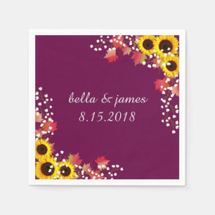 Serviette En Papier Plum de tournesol automne papier personnalisé Napl
