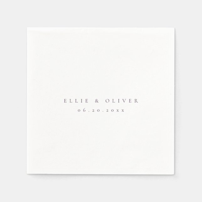 Serviette En Papier Plum Purple Boho Mariage Cocktail moderne (Devant)