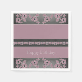 Serviette En Papier Plum Rose Floral