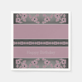 Serviette En Papier Plum Rose Floral