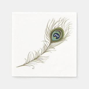 Serviette En Papier Plume de paon