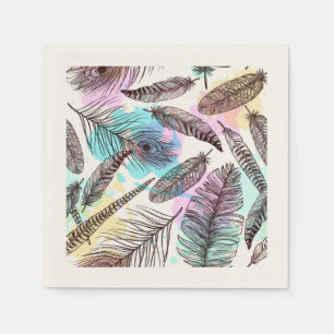 Serviette En Papier Plume de paon