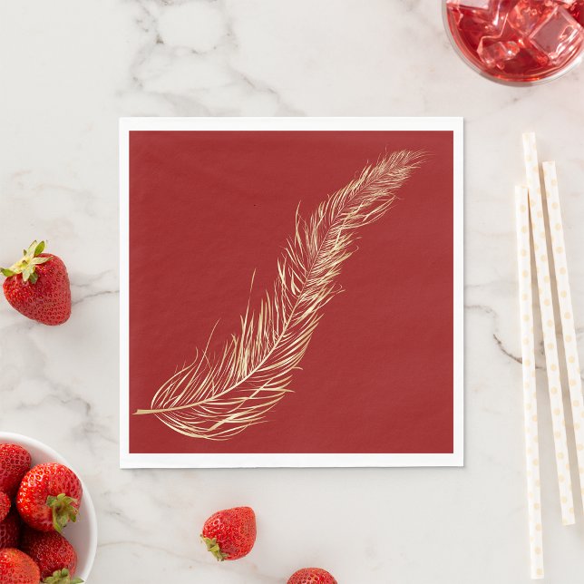 Serviette En Papier Plume Dorée (Créateur téléchargé)