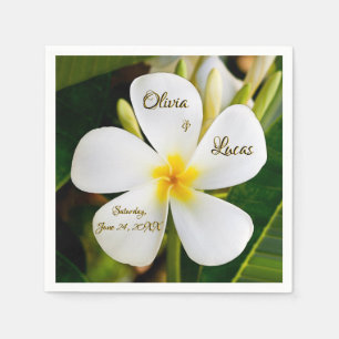 Serviette En Papier Plumeria blanche tropicale - Nouveaux débuts - Mar