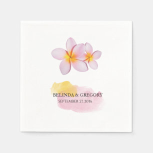 Serviette En Papier Plumeria tropicale Frangipani Mariage