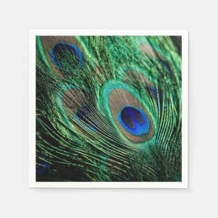 Serviette En Papier Plumes de paon Lucky