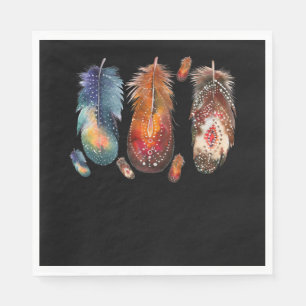 Serviette En Papier Plumes Indigène de la Fierté autochtone indienne