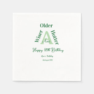 Serviette En Papier plus âgé plus sage plus chaud Joyueux 40e annivers