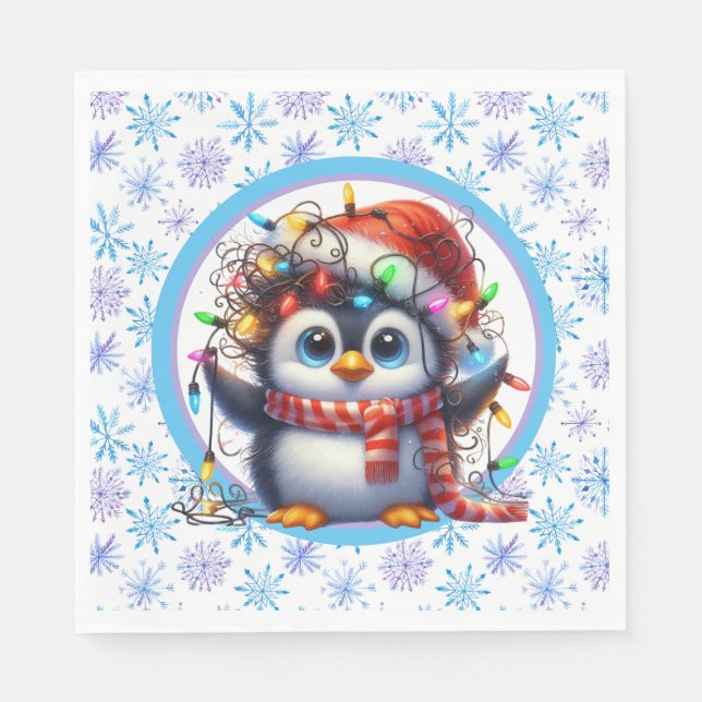Serviette En Papier Pneus Et Pingouin (Devant)