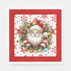 Serviette En Papier Pneus Rouges Et Papier Père Noël