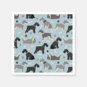 Serviette En Papier Poches et os Schnauzer