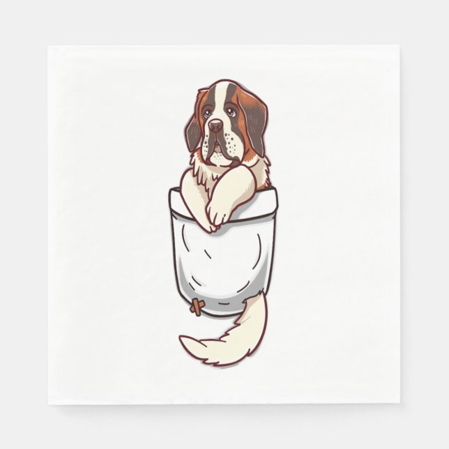 Serviette En Papier Pocket St Bernard Puppy (Devant)