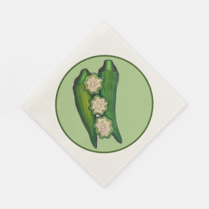 Serviette En Papier Pods Okra Veggie Veggie Gumbo Southern Food