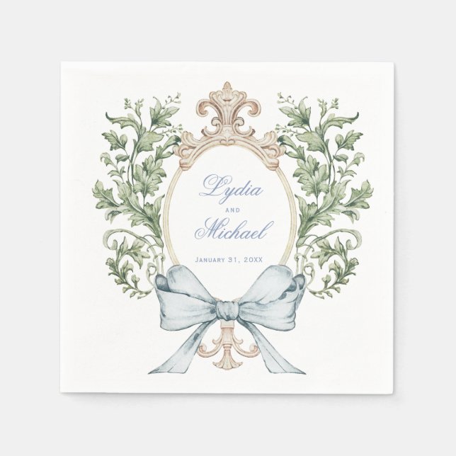 Serviette En Papier Poignets de feuille avec poule | MARIAGE (Devant)