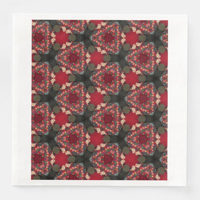 Serviette En Papier Poinsettia Trifecta Dessin Abstrait (Devant)